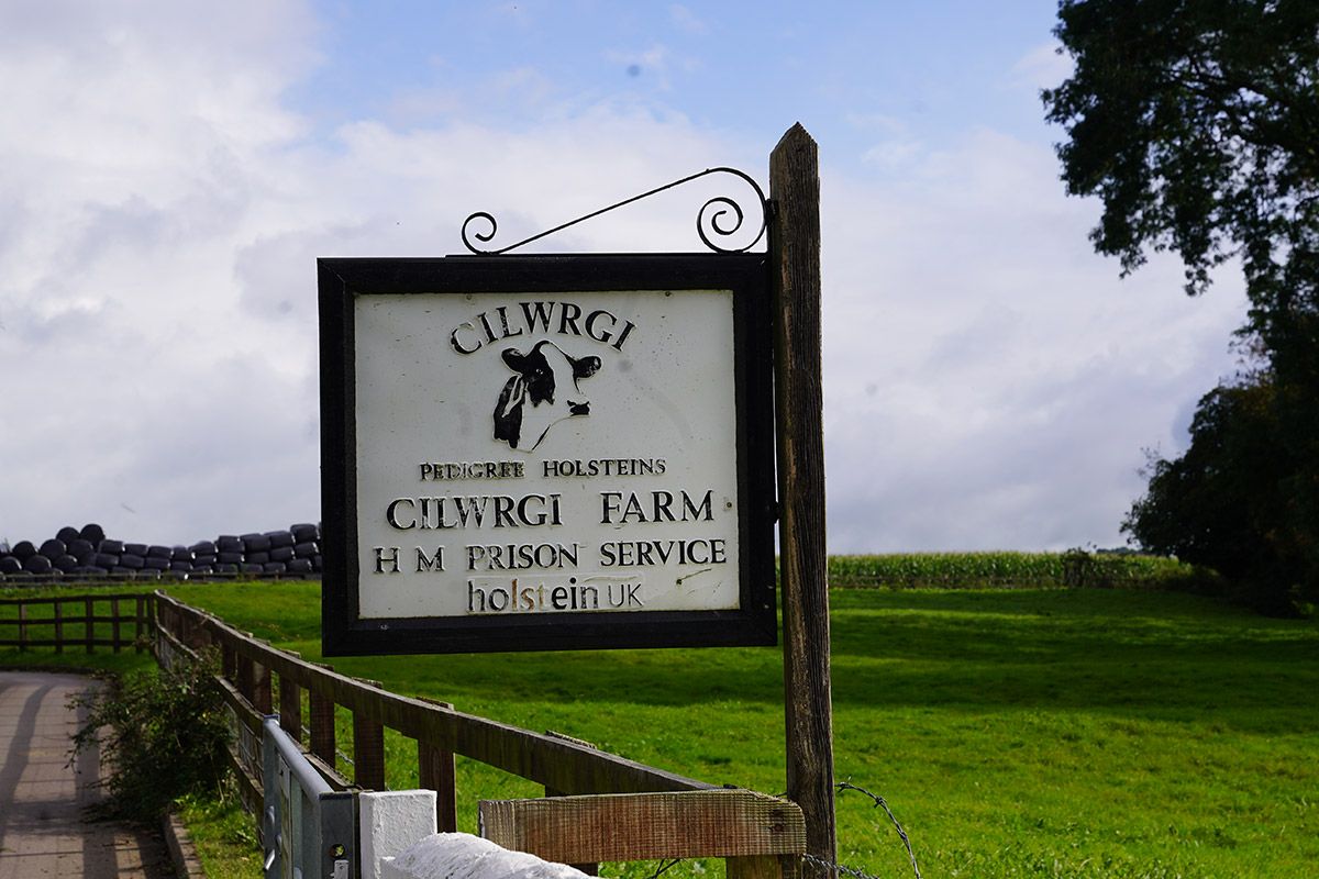 Sign outside Cilwrgi Farm