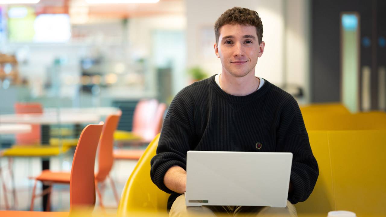 Student with laptop